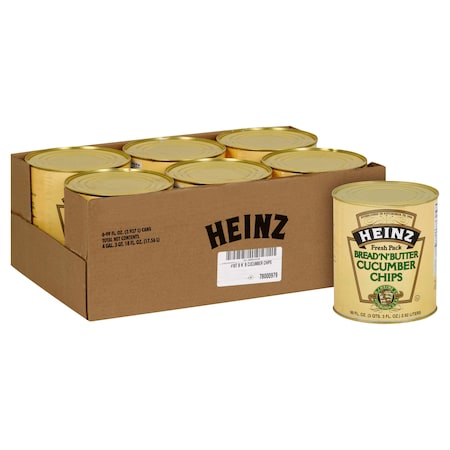 Heinz Bread N Butter Pickle Chip 99 Fl. Oz., PK6